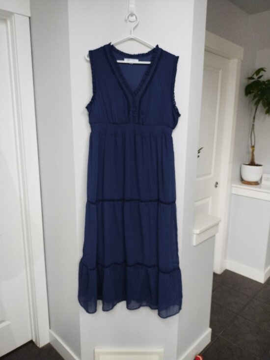 Cristina B. Dresses & Skirts - Cristina B blue sleeveless vneck maxi dress